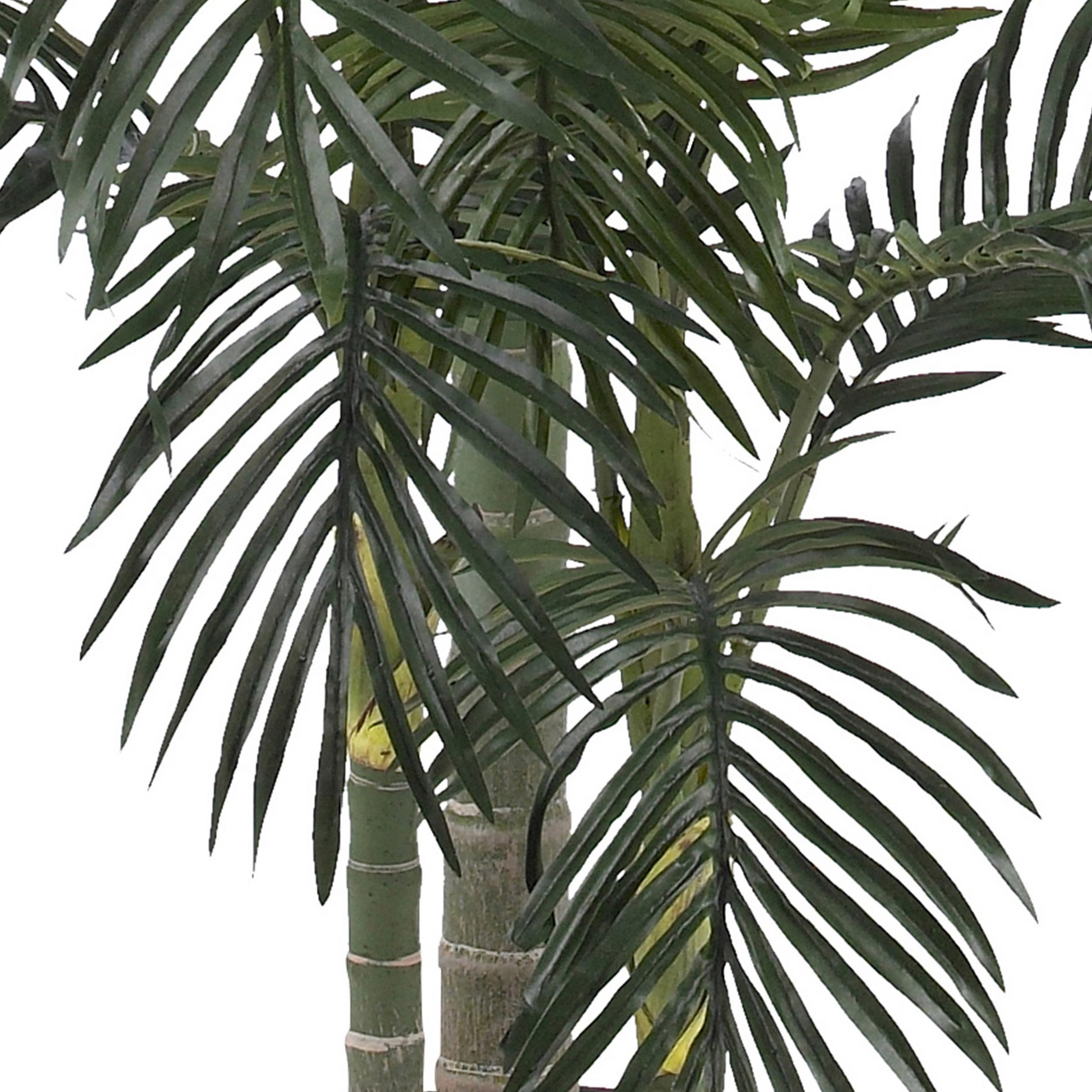 Nearly Natural Golden Cane Palm Tree six-point-five-foot height makes a bold statement.