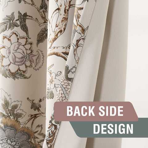 H.VERSAILTEX sage brown floral panels reduce glare in evenings.
