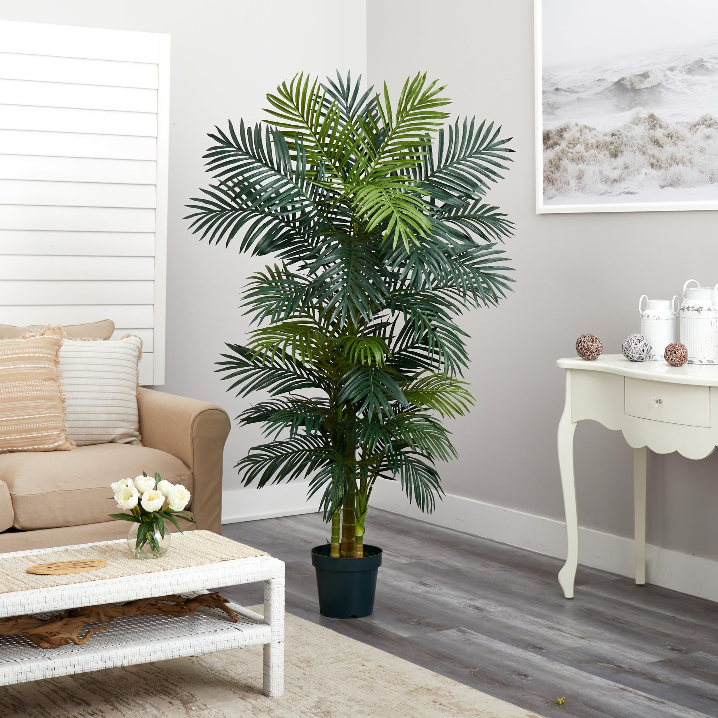 Nearly Natural Golden Cane Palm Tree no watering or sunlight needed for maintenance-free decor.