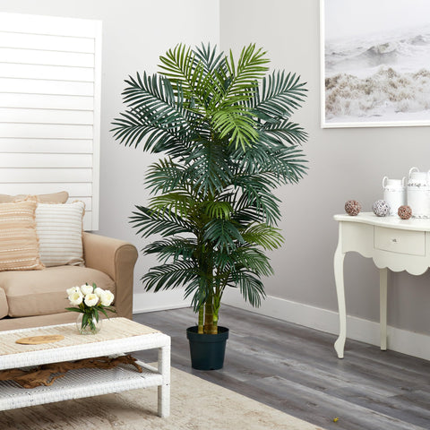 Nearly Natural Golden Cane Palm Tree no watering or sunlight needed for maintenance-free decor.