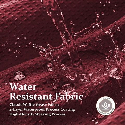 Dynamene Burgundy Fabric Shower Curtain - Waffle Weave, 256GSM Heavy Duty, 72x72