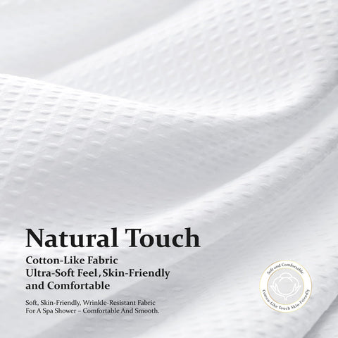 Dynamene 60-Inch Stall Shower Curtain | Waffle Weave Heavy-Duty Fabric, 60x72, Hotel Spa Luxury with 10 Hooks