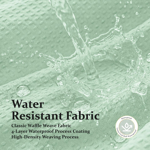 Dynamene Mint Green Waffle Shower Curtain | Heavy Duty 256GSM, 72x72, Hotel Luxury