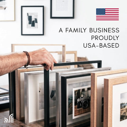 Americanflat 18x18 Picture Frame with Polished Plexiglass - Black Slim Border