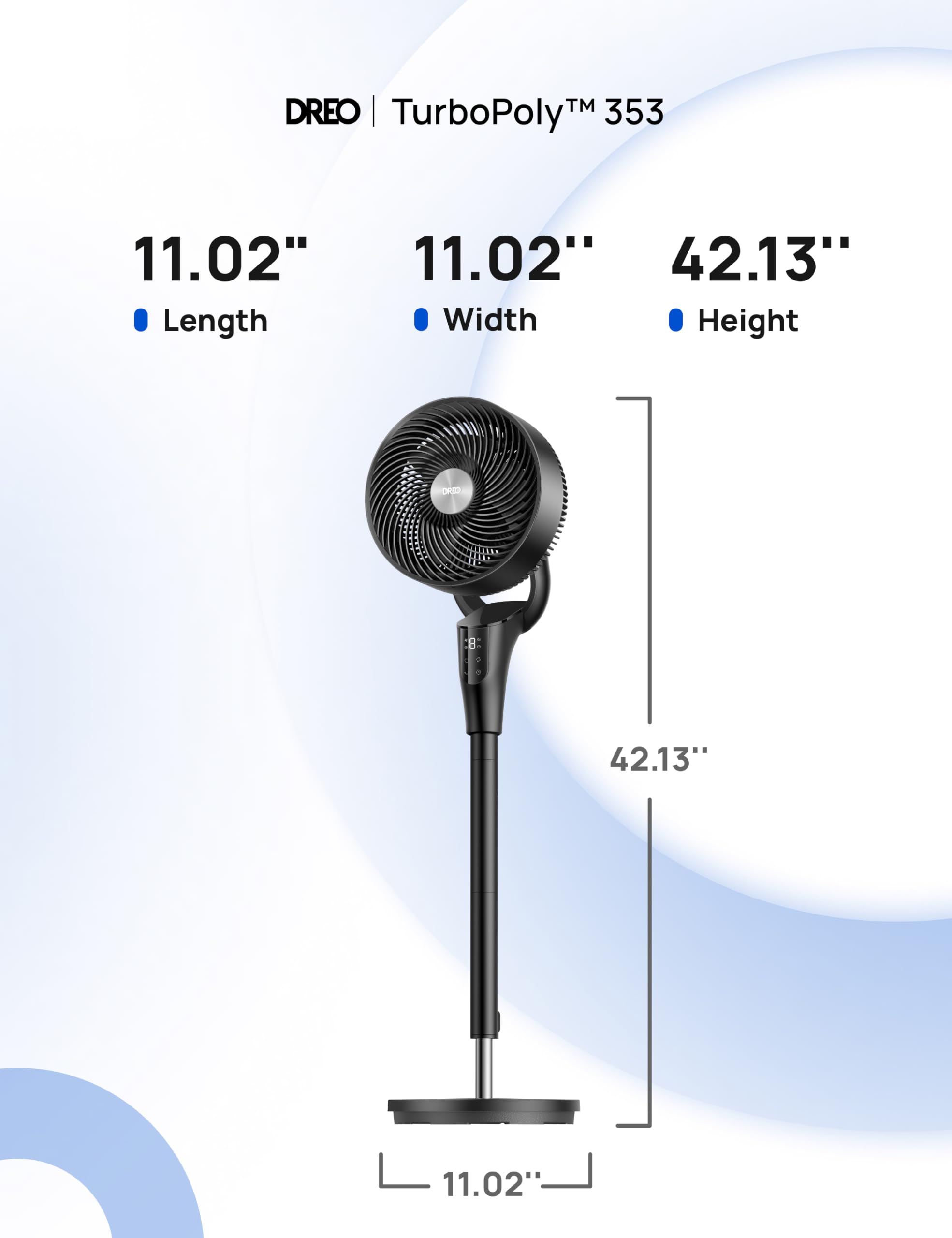 DREO fan with detachable blade and grills for easy cleaning.