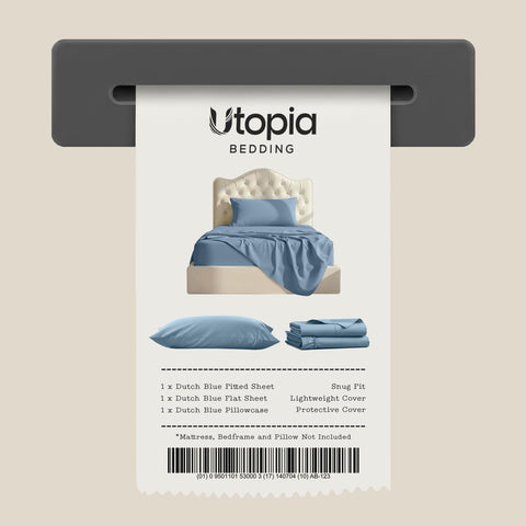 Utopia Bedding Twin Sheet Set – 3-Piece Microfiber Sheets, Dutch Blue | Oeko-Tex