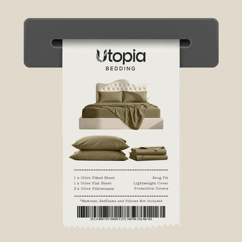 Utopia Bedding Full Size Sheet Set – 4-Piece Microfiber, Soft & Breathable, Olive | OEKO-TEX Certified