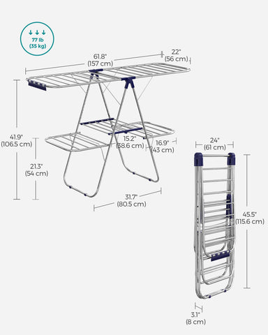 Ideal for patios: SONGMICS drying rack handles outdoor air drying