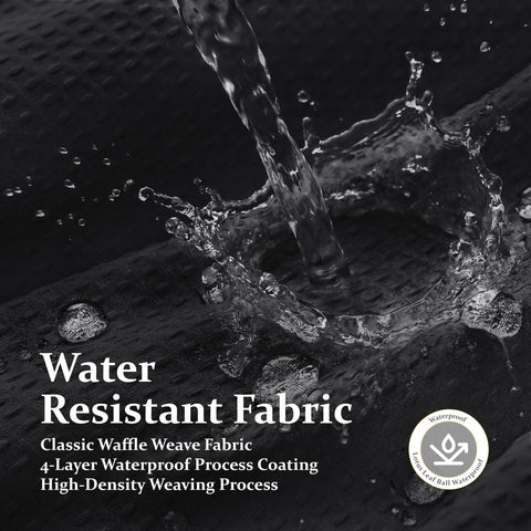 Dynamene 60 Inch Stall Shower Curtain - Waffle Weave Heavy Duty Thick Fabric, Black, 60x72