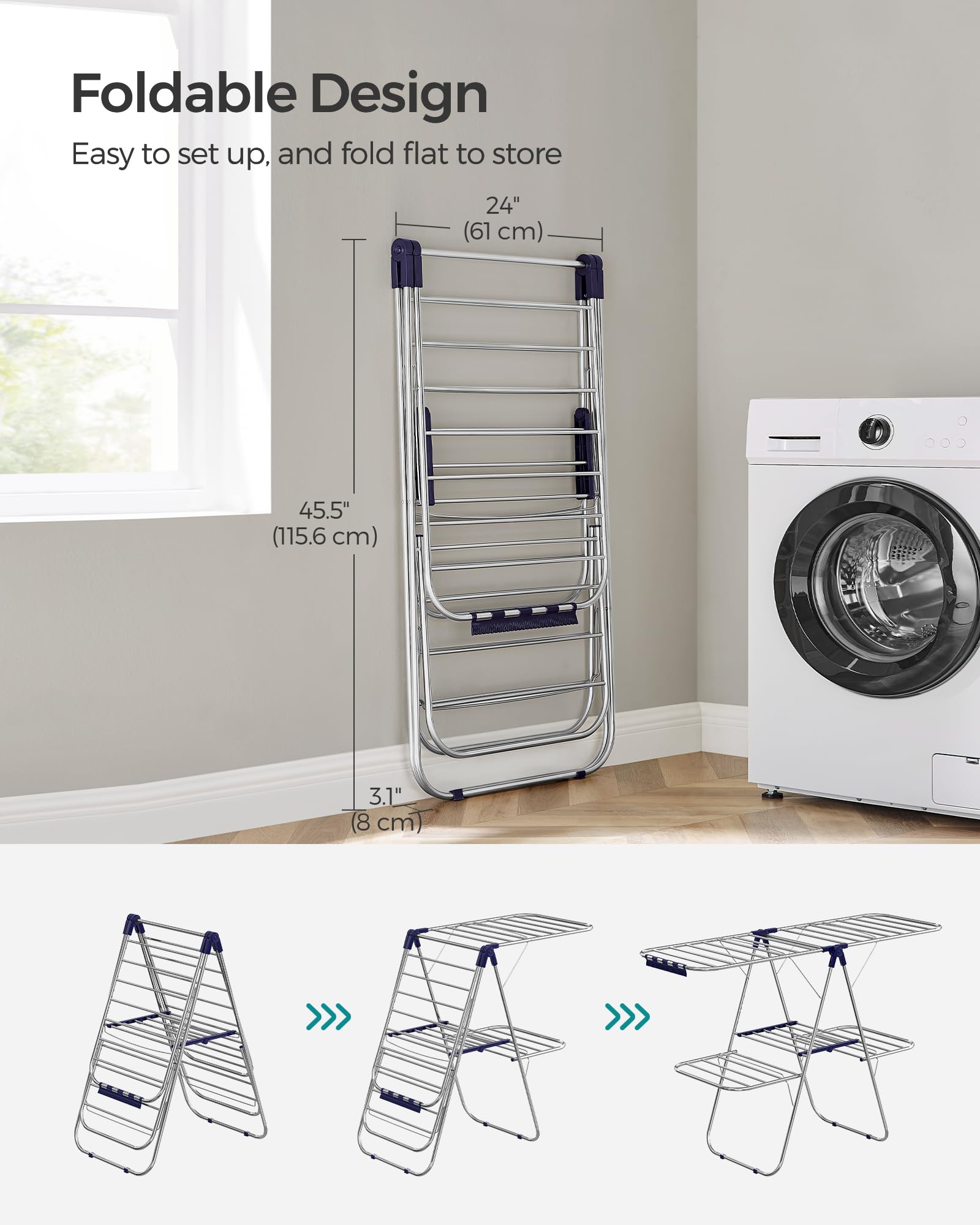 Open and fold storage: SONGMICS rack saves space