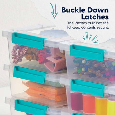 IRIS USA 2 Qt Craft Storage Bins with Lids (6-Pack) – Made in USA, Clip Box
