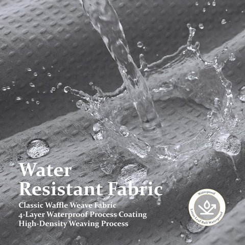 Dynamene Long Fabric Shower Curtain - 72x78 in, Waffle Weave, Weighted Hem, Grey