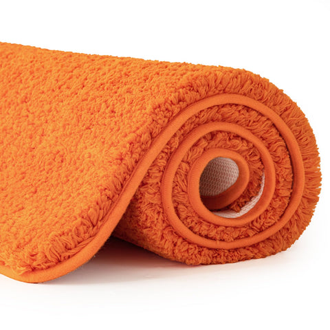 MIULEE Orange Bathroom Rugs Set 2-Piece | Soft Microfiber, Ultra-Absorbent, Non-Slip, 16x24 in