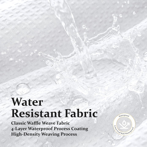 Dynamene 60-Inch Stall Shower Curtain | Waffle Weave Heavy-Duty Fabric, 60x72, Hotel Spa Luxury with 10 Hooks