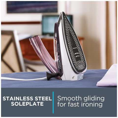 Rowenta Pro Compact Travel Iron's precision tip helps iron along seams and collars.