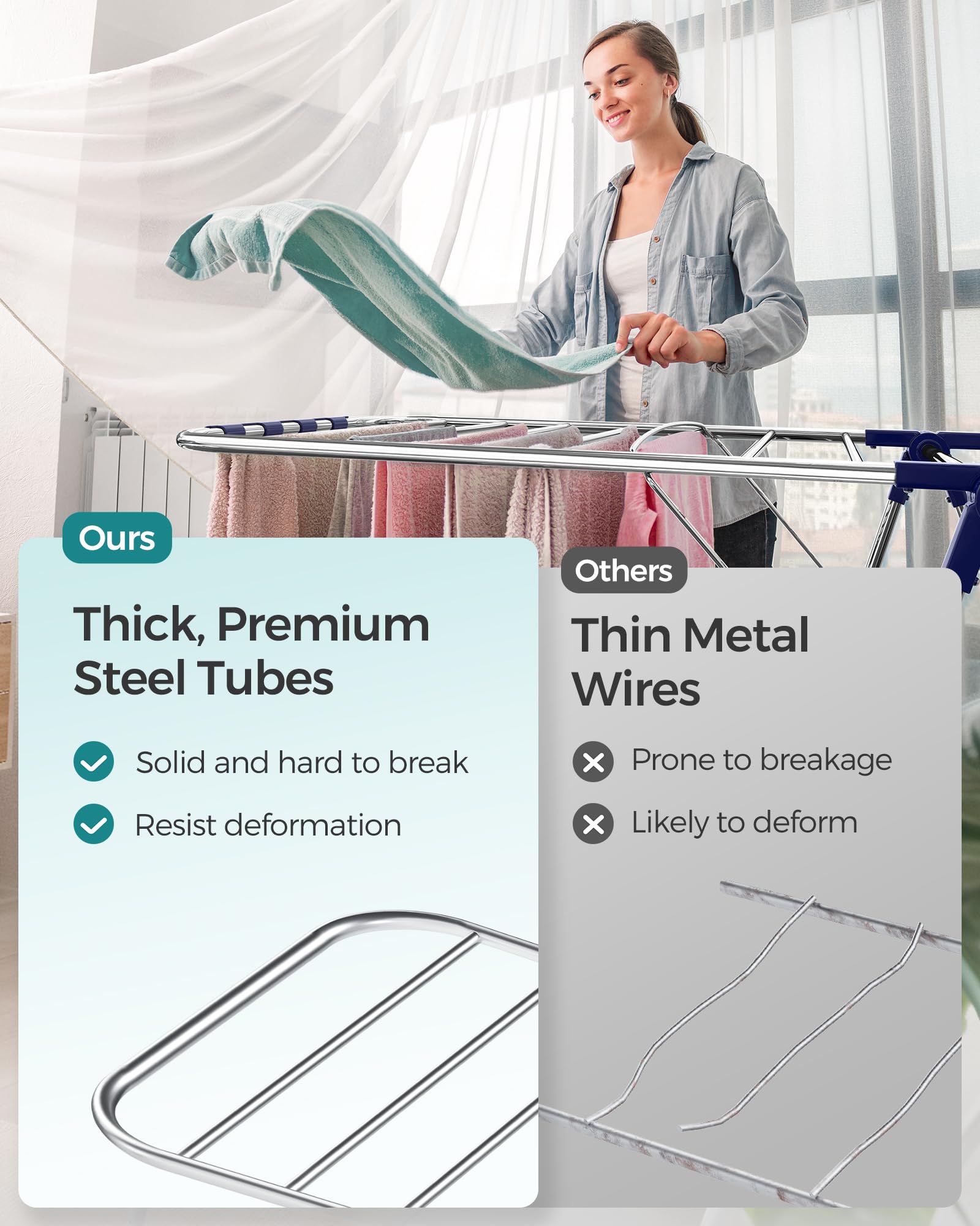 Careful design keeps clothes organized while drying with SONGMICS