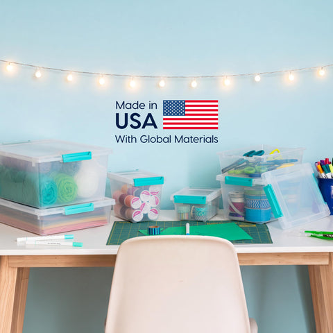 IRIS USA 2 Qt Craft Storage Bins with Lids (6-Pack) – Made in USA, Clip Box