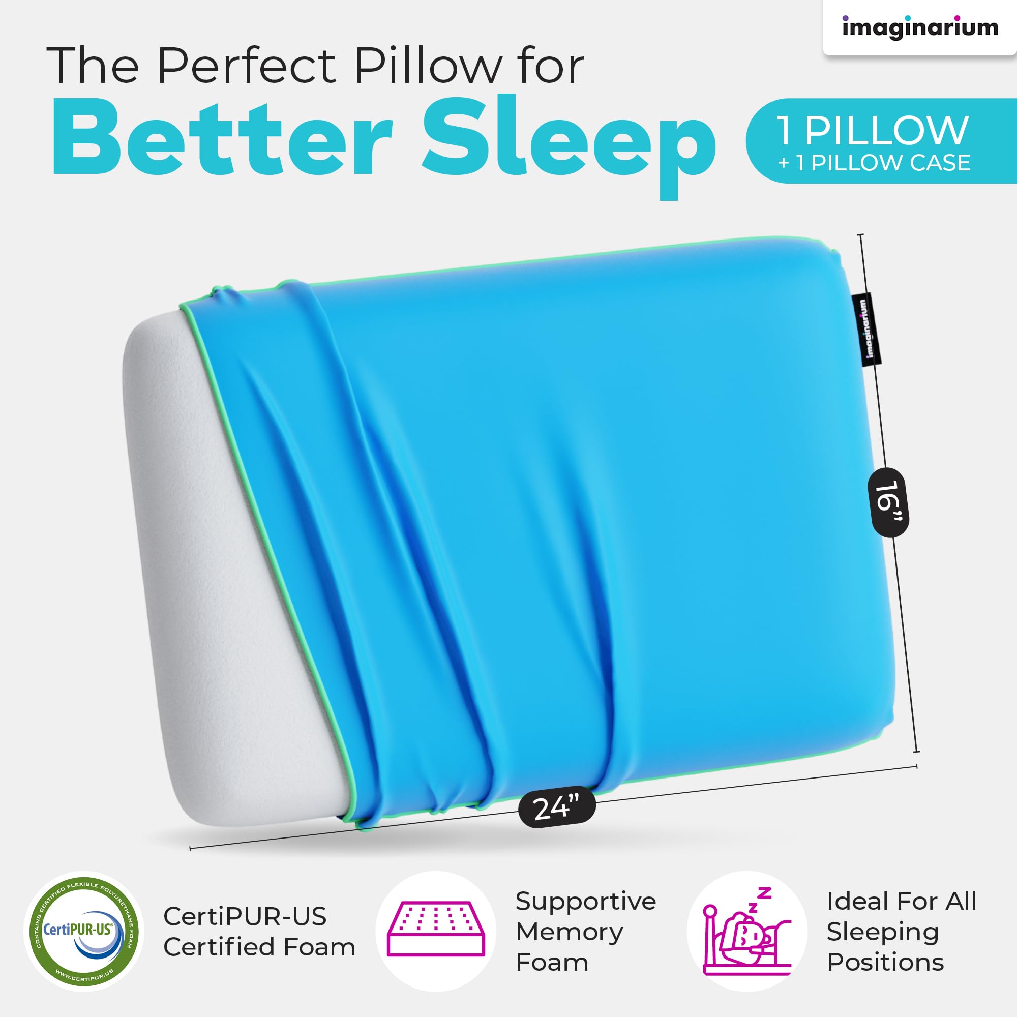 Imaginarium & Co memory foam pillow side profile highlighting neck support