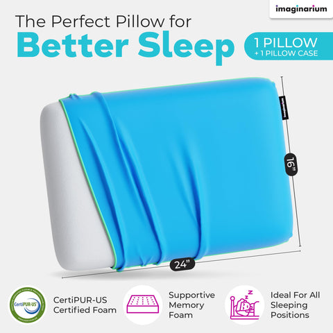 Imaginarium & Co memory foam pillow side profile highlighting neck support