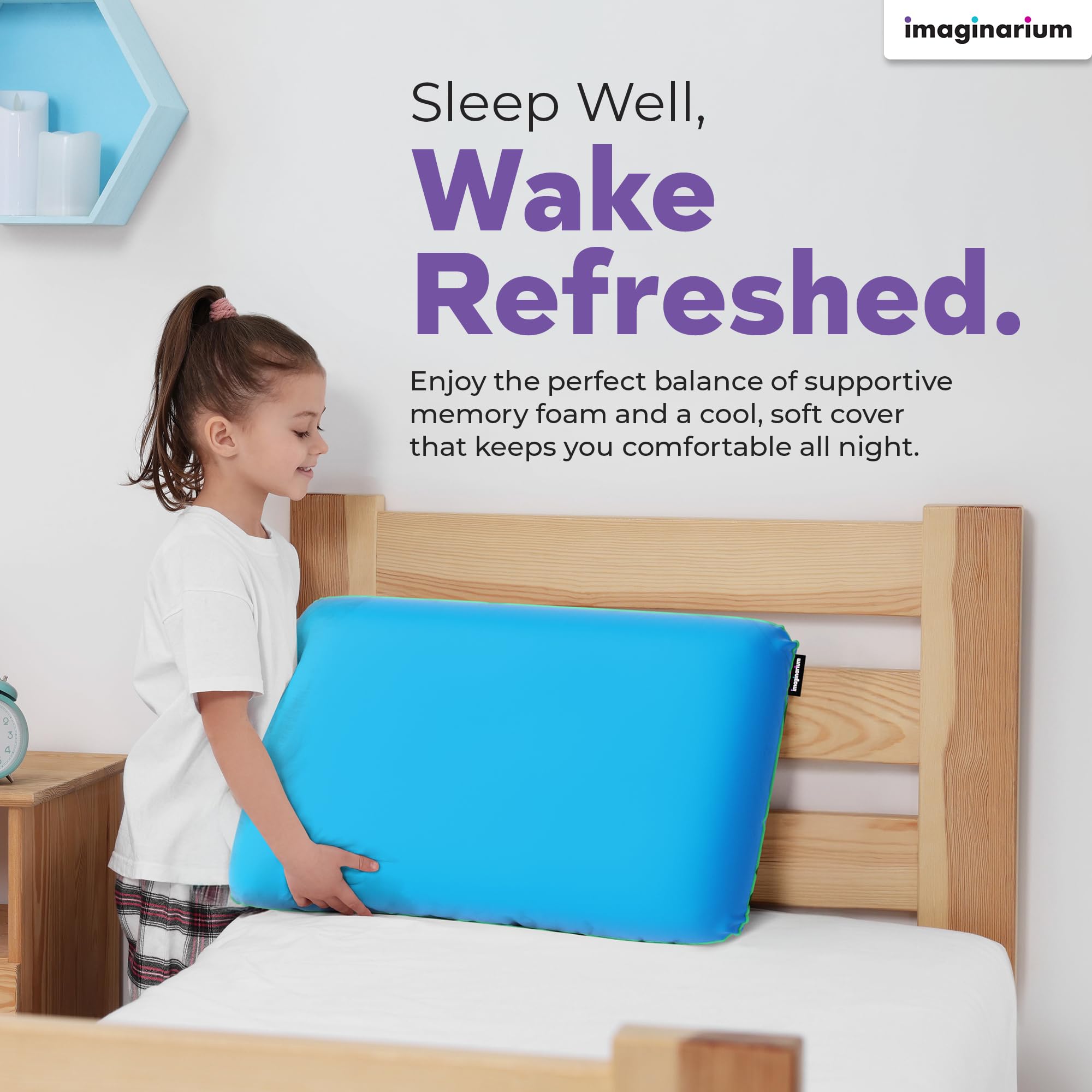 Imaginarium & Co memory foam pillow warranty card image showing 5-year coverage