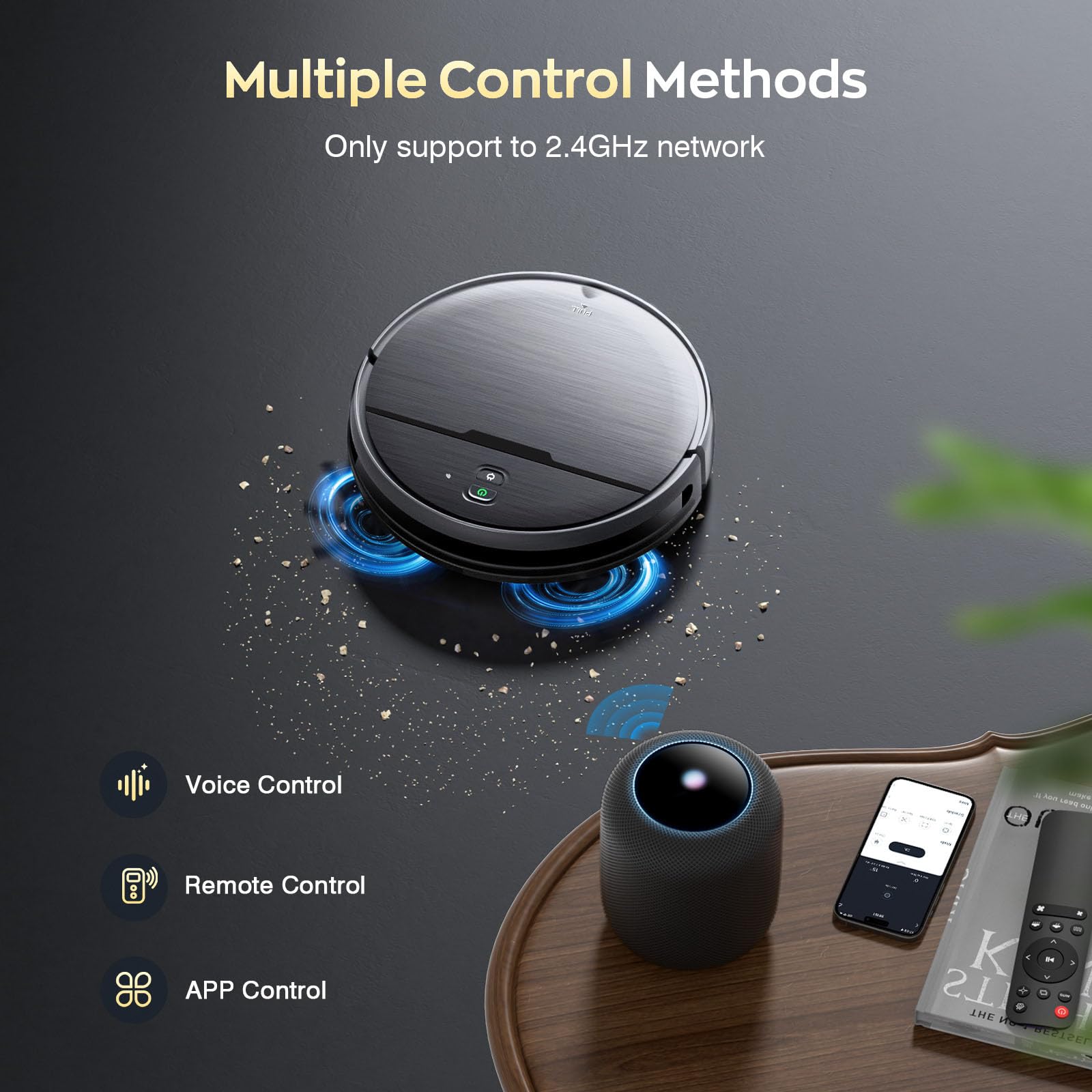iMartine robot vacuum-mop combo mopping action on tile and wood