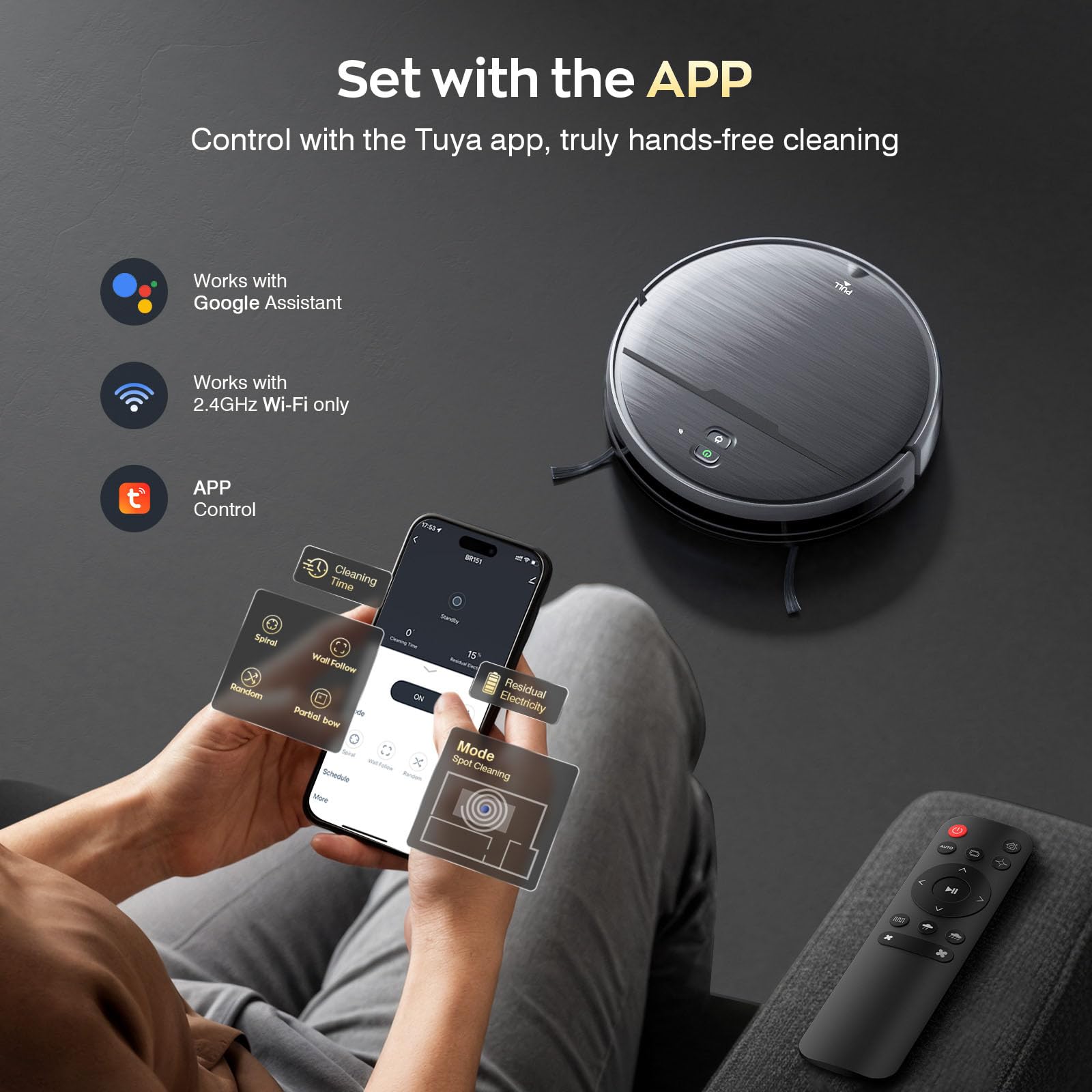 iMartine robot vacuum-mop combo pet hair handling with brushless design