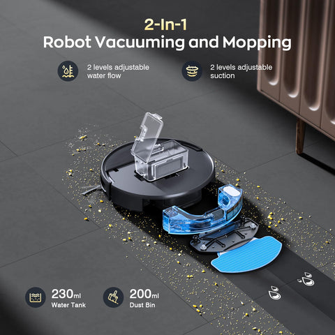 iMartine robot vacuum and mop combo side profile showing slim design