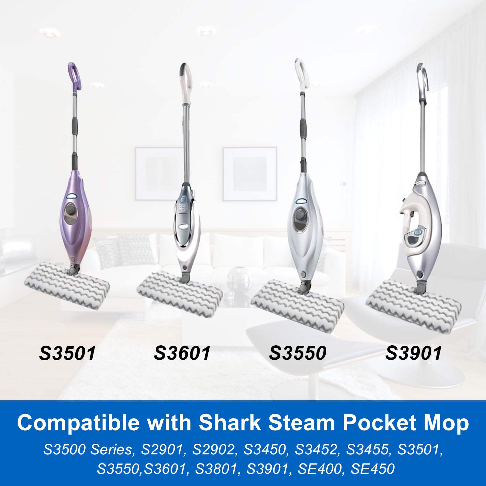 imeccalive pad with hook-and-loop closure fits Shark mops securely