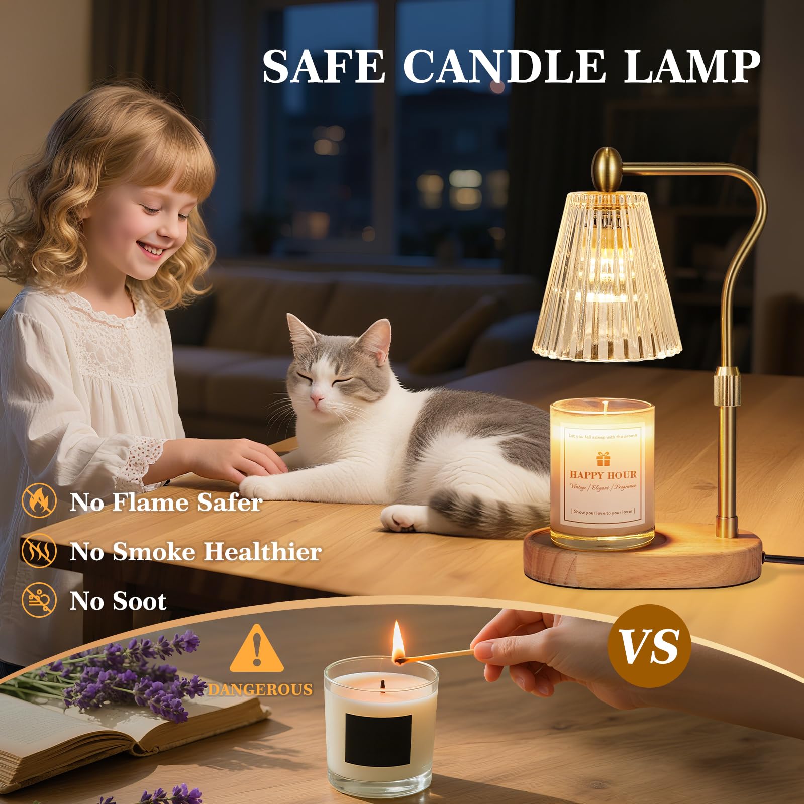 Imenlox Candle Warmer Jar Candle Setup enables continuous scent without flame.