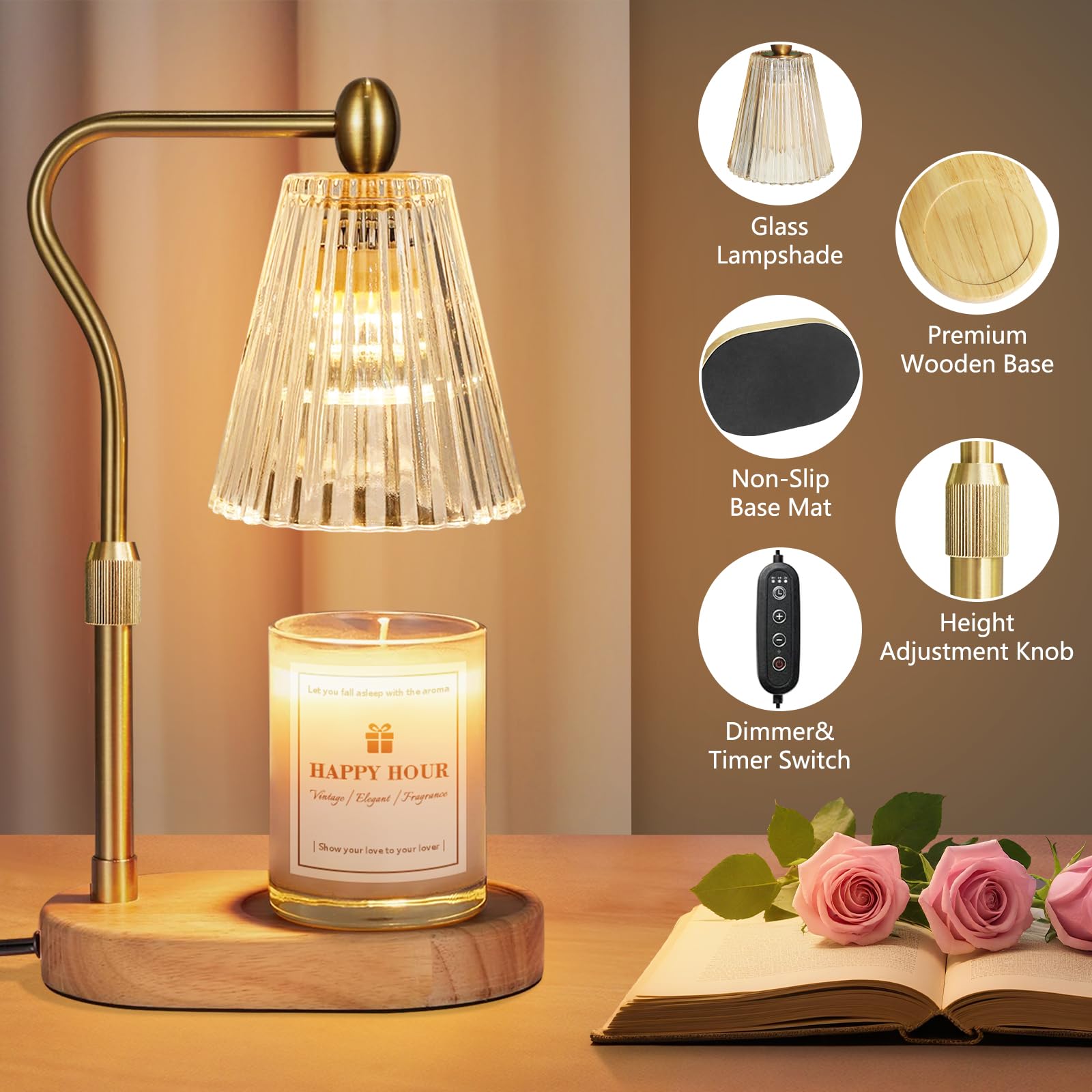 Imenlox Dimmer with four brightness levels tailors ambiance for reading or relaxation.