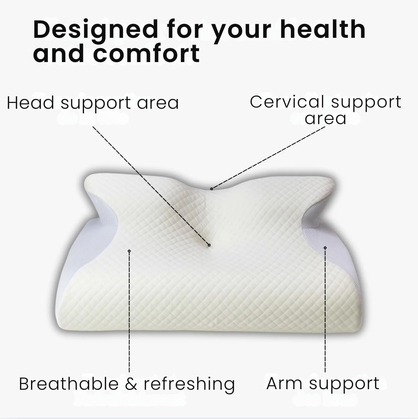 Imgjsx Vitasleep Migraine Pillow ear hole design reduces ear friction