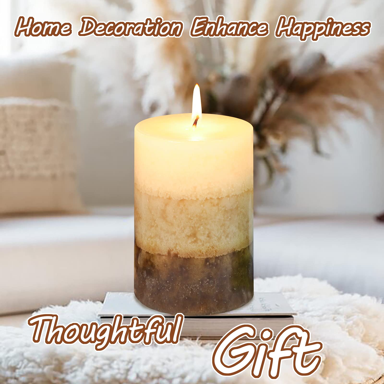 Immeiscent Vanilla Cupcake Pillar Candle enhances wedding table decor
