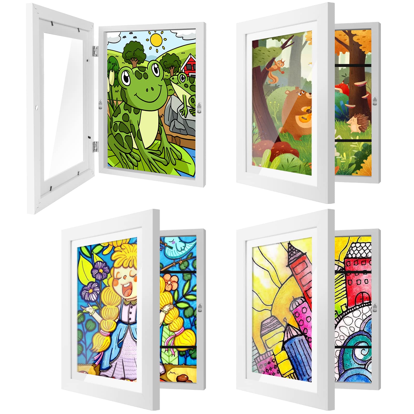 IMMERROT kids art frame 8.5x11 front-opening display for easy picture changes
