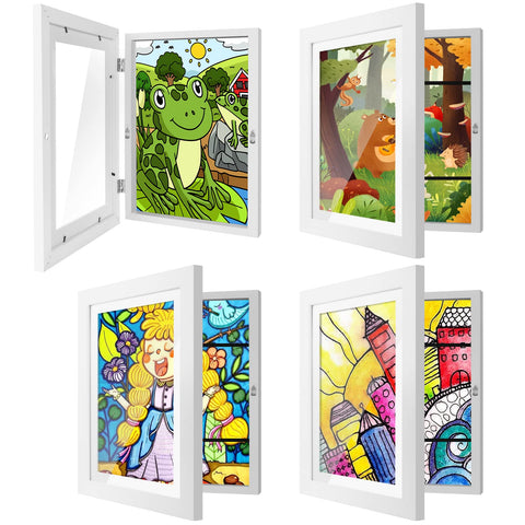 IMMERROT kids art frame 8.5x11 front-opening display for easy picture changes