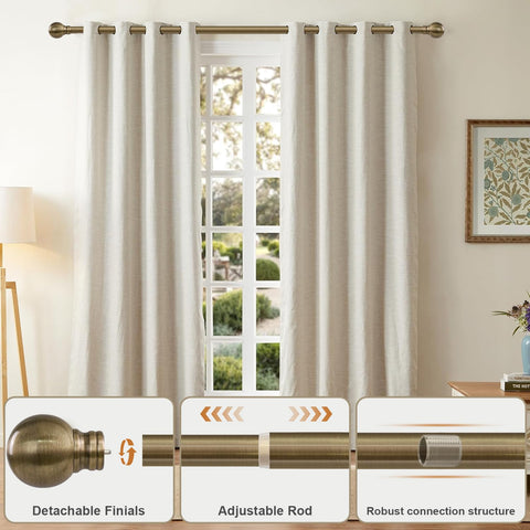 Immiehh 1-inch diameter rod delivers sturdy support for heavier curtains