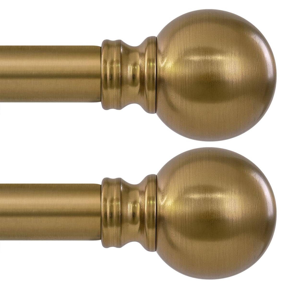 Immiehh 2-pack warm gold curtain rods displayed for sturdy, stylish window decor