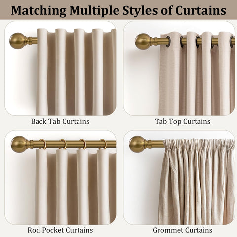 Immiehh adjustable telescoping curtain rod adapting to window size
