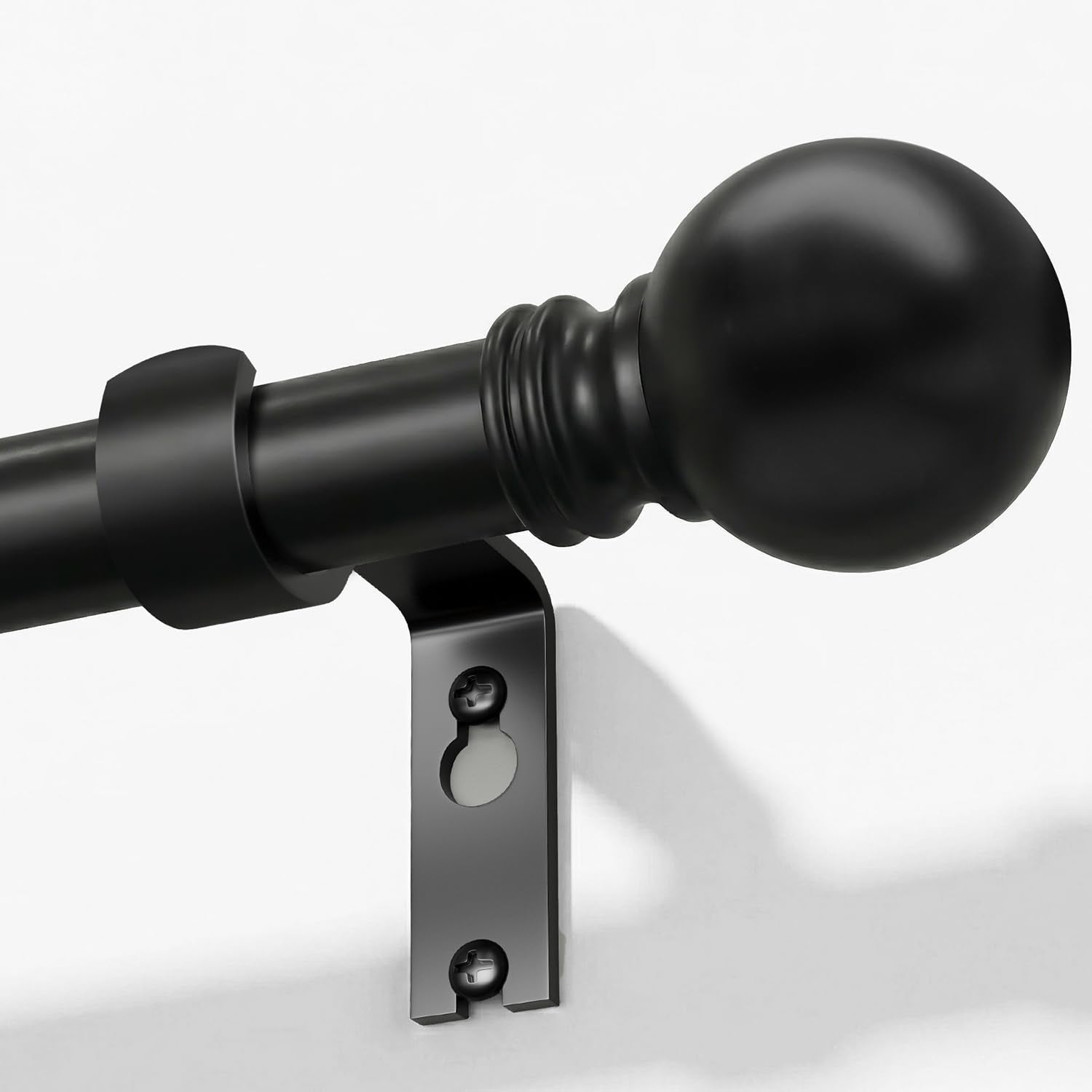 Immiehh black curtain rod end finials add modern decorative flair for any room.