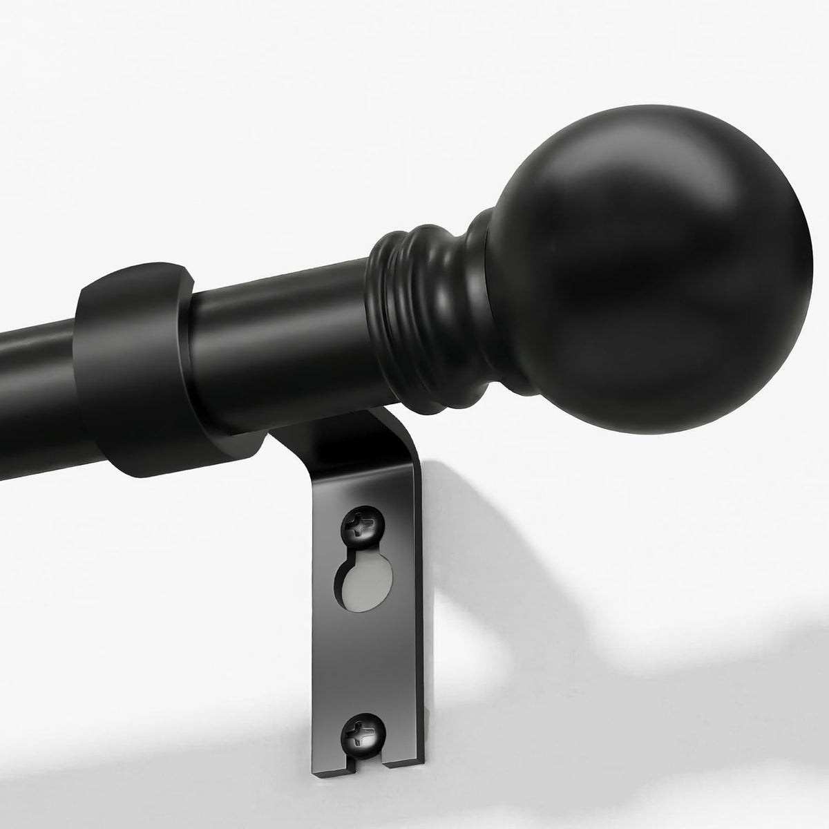 Immiehh black curtain rod end finials add modern decorative flair for any room.
