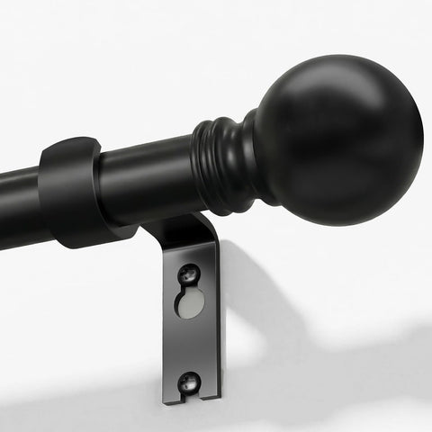 Immiehh black curtain rod end finials add modern decorative flair for any room.