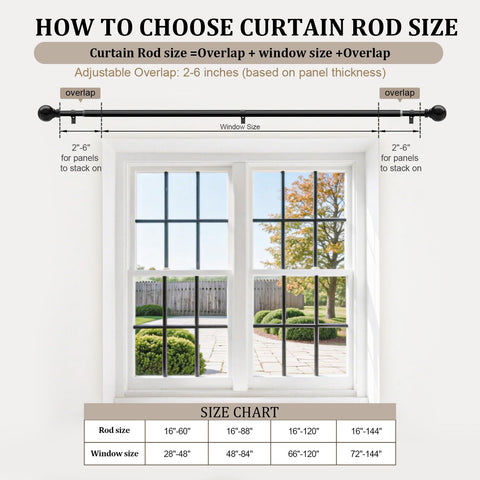 Immiehh blackout-ready rod supports varying fabrics while reducing light intrusion.