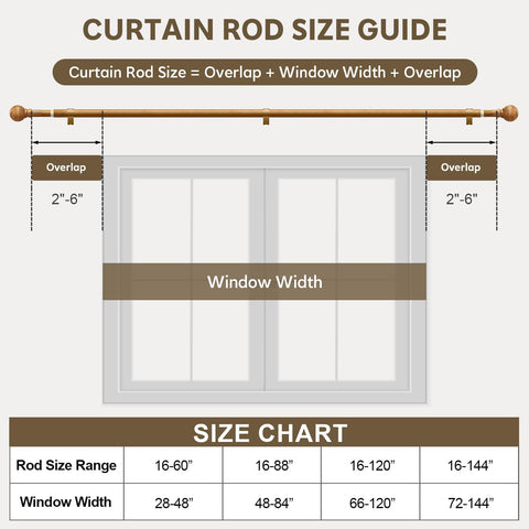 Heavy-duty 1-inch steel rod delivers reliable curtain support