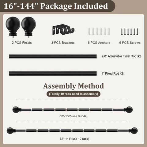 Immiehh decorative black finials coordinate with modern to rustic interiors.