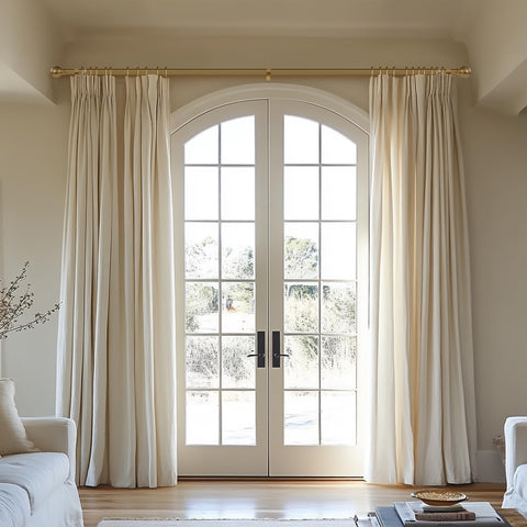 Immiehh heavy-duty 1-inch brass rod provides reliable weight capacity for thicker curtains.