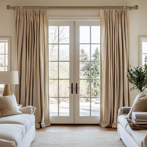 Immiehh antique bronze curtain rod with metal finials for a secure finish