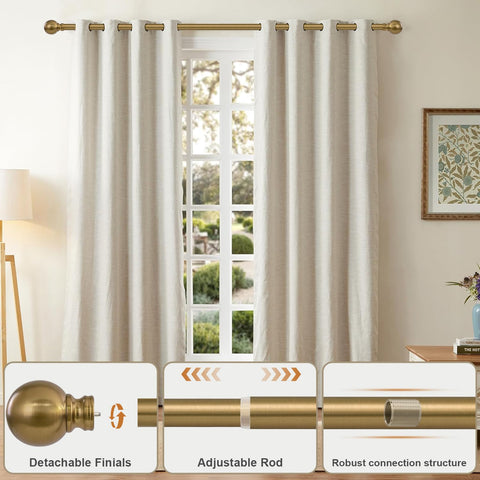 Immiehh metal finials in warm gold add stylish detail and stability.