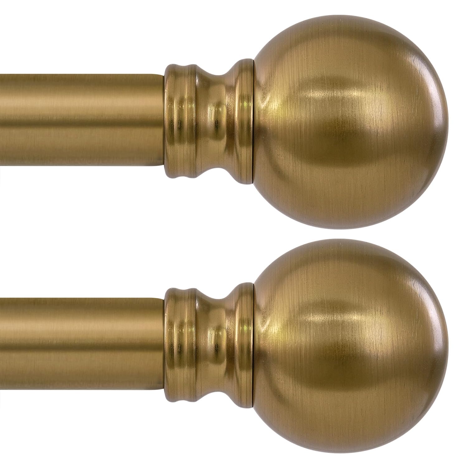 Immiehh warm gold double curtain rod extended for wide windows with sturdy support
