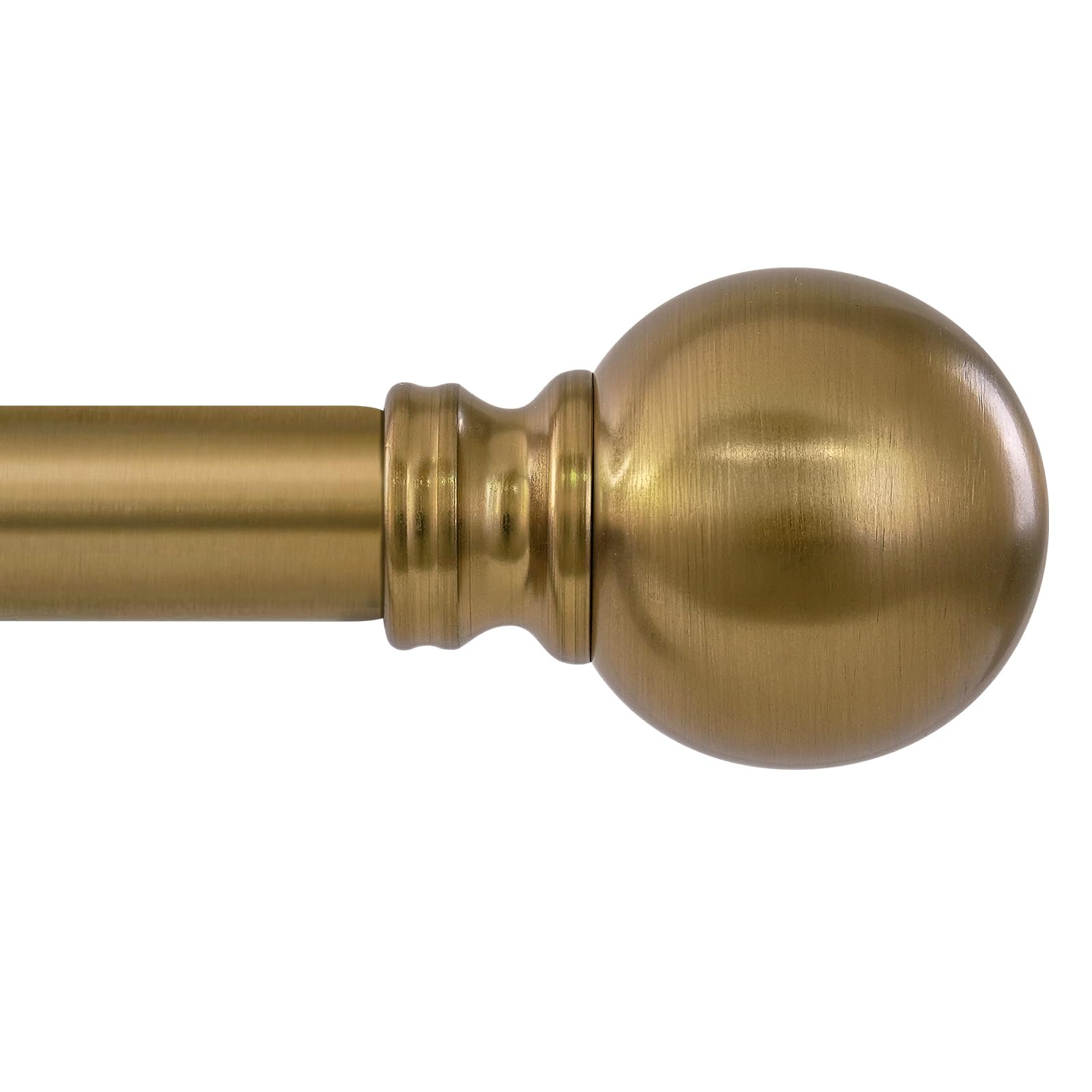 Immiehh warm gold curtain rod with finials for stylish window framing.
