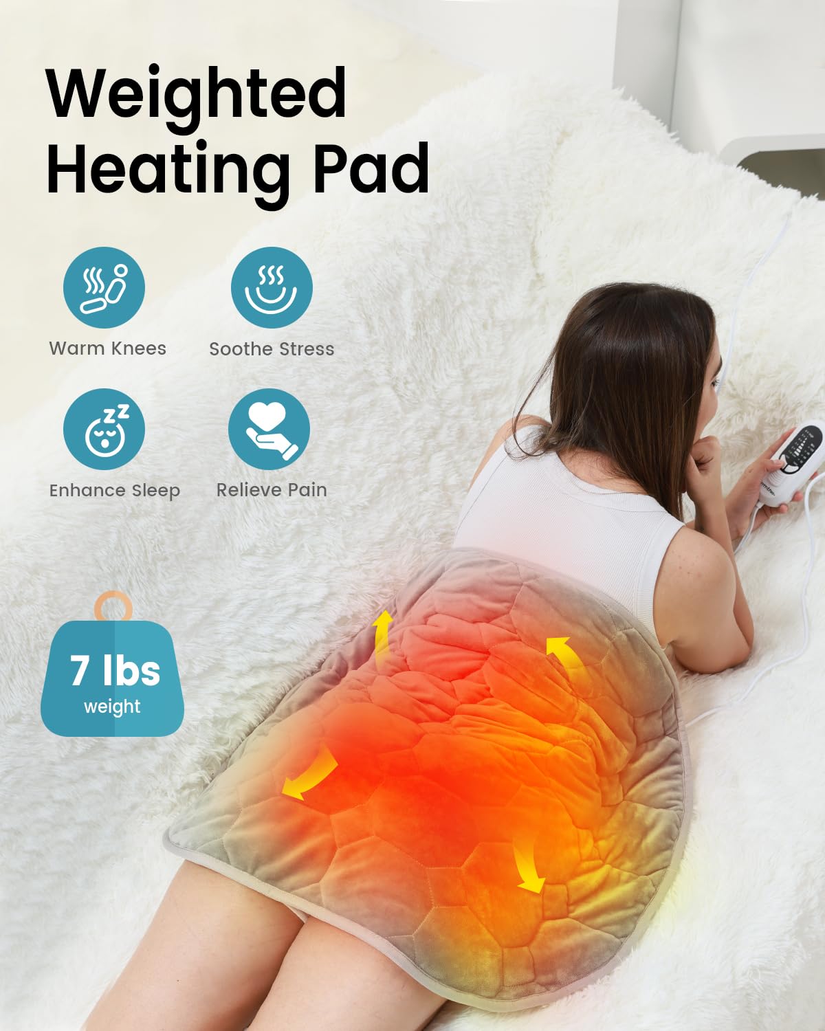 immtree heating pad 29x24 inch coverage provides broad warmth over back and abdomen