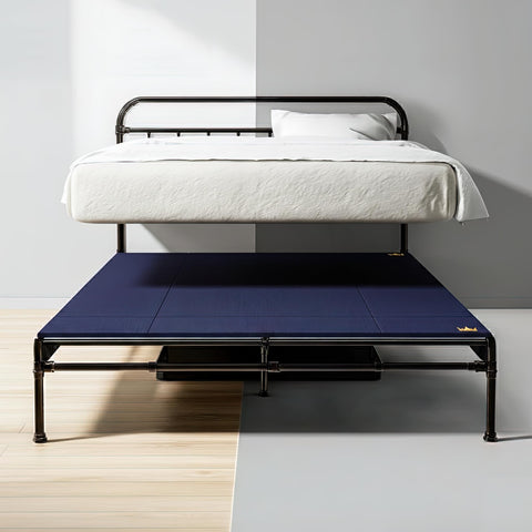 Imperijade bunkie board promotes breathable, quiet sleep with low-profile presence.